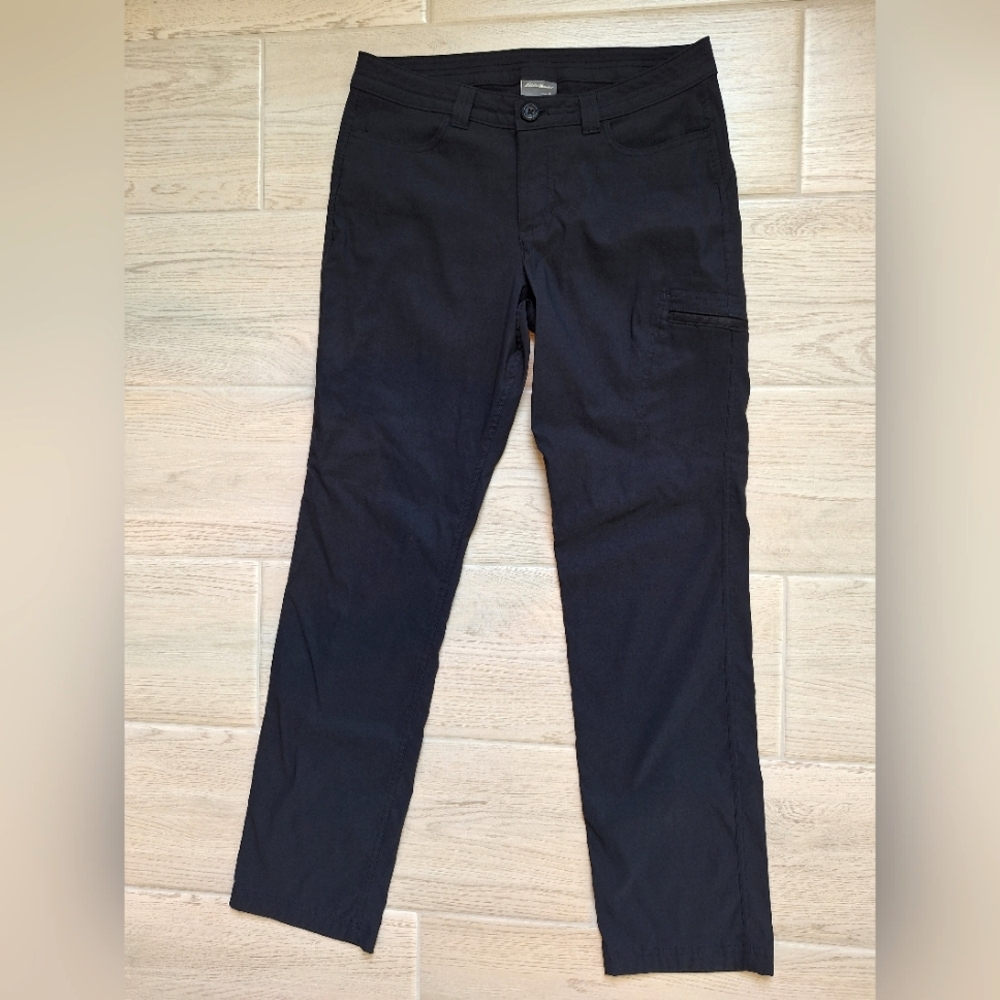 Eddie Bauer Women's Lightweight Black Athletic Pants With Pockets - Size 8